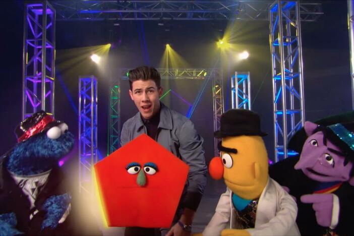 Sing along with Nick Jonas and learn about different kinds of shapes.