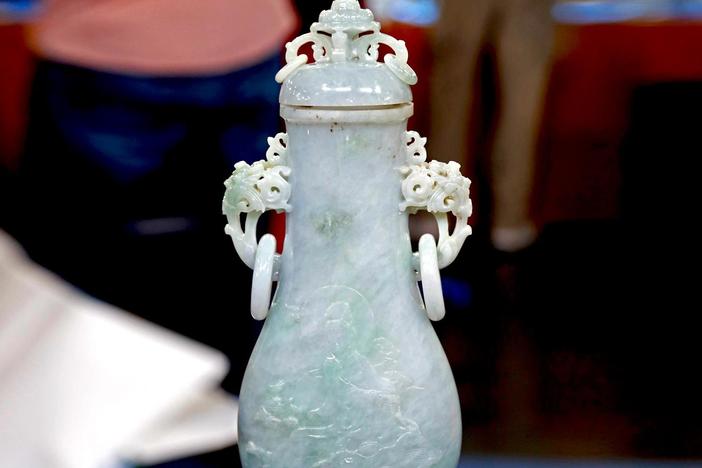 Appraisal: Mid-20th-Century Chinese Jadeite Vase, from Knoxville Hour 2.