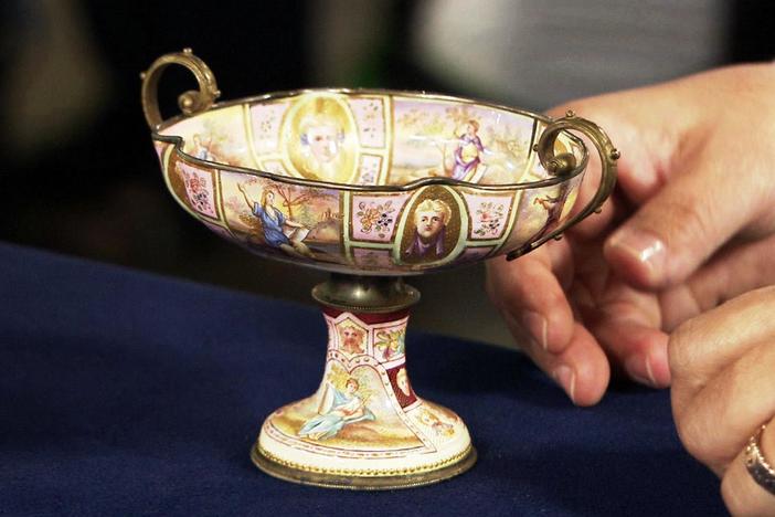 Appraisal: Viennese Silver & Enamel Footed Bowl, ca. 1880, from Little Rock Hr 1.
