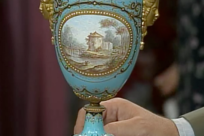 Appraisal: Enameled French Potpourri Vases, ca. 1860, in Vintage Birmingham.