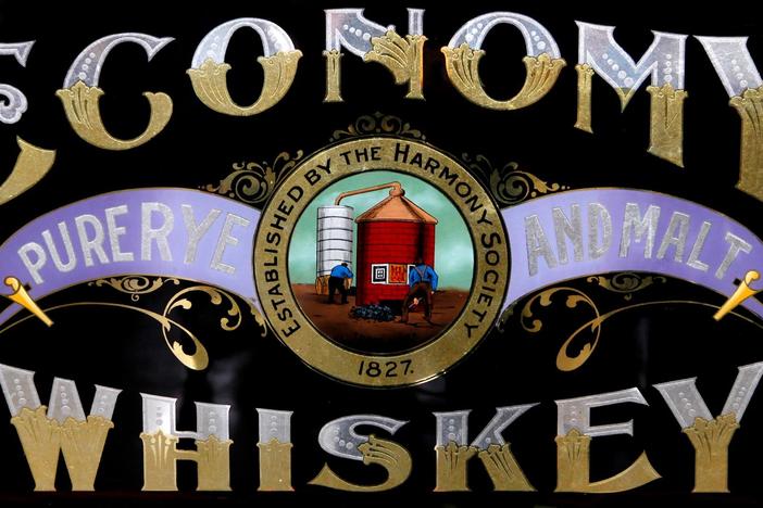 Appraisal: Reverse Painted Glass Whiskey Sign, from ROADSHOW's Special: Junk in the Trunk.