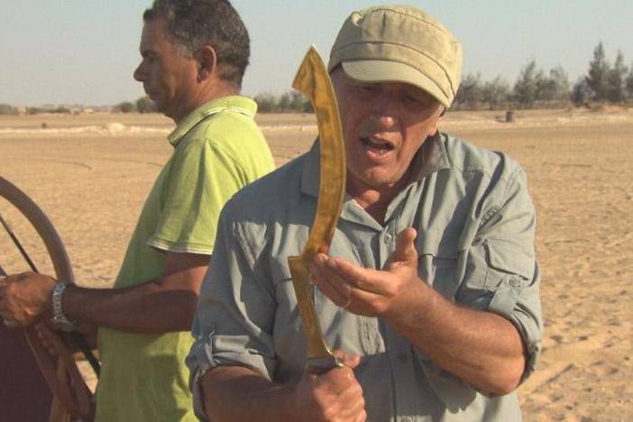 A military historian demonstrates how the ancient Egyptians fought from their chariots.