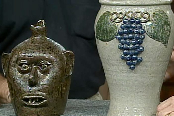 Appraisal: Lanier Meaders Face Jug & Pot, ca. 1950, in Vintage Birmingham.