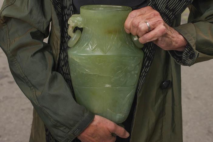 Appraisal: Chinese Serpentine Vase & Cover, ca. 1900