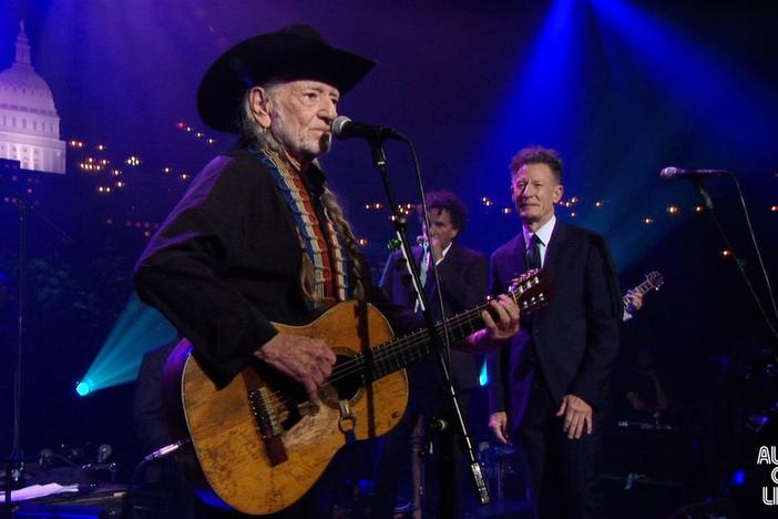Lyle Lovett and Wille Nelson perform "Funny How Time Slips Away."