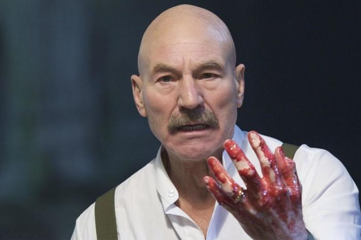 After murdering the king, Macbeth (Sir Patrick Stewart) reflects on his misdeeds.