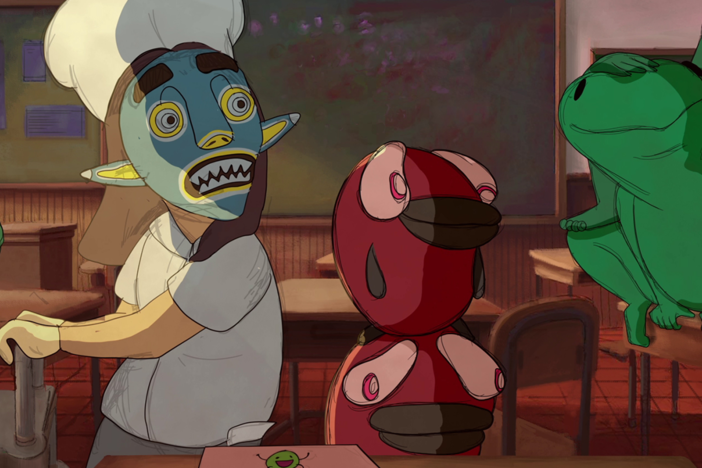 An ostracized schoolgirl has a surreal outlook in this animated short.