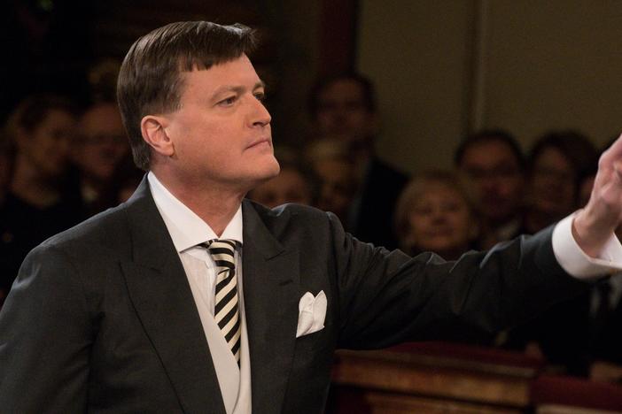 The Vienna Philharmonic Orchestra performs Strauss' "The Beautiful Blue Danube."