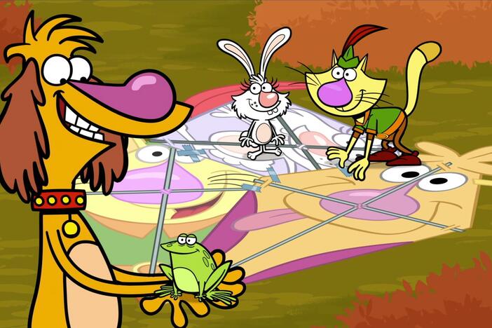 Nature Cat, Daisy and Hal build a sailboat.