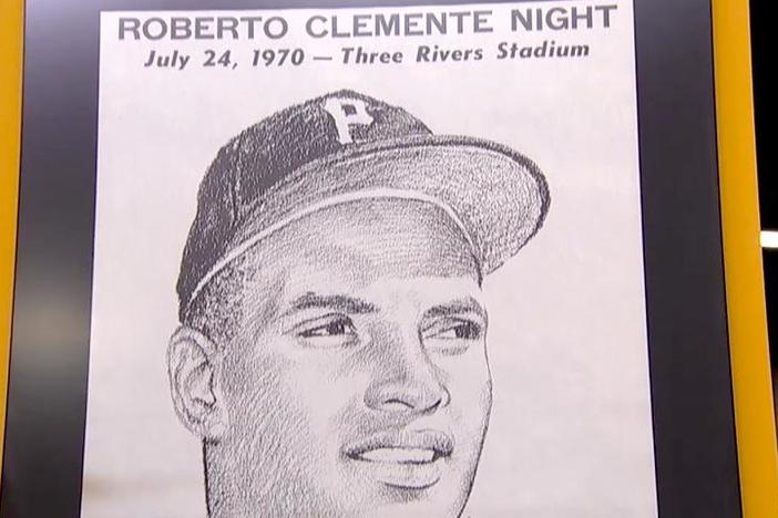 Appraisal: Signed Roberto Clemente Poster, ca. 1970, from Knoxville Hour 1.