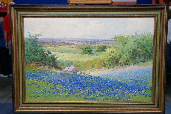 Appraisal: Robert Wood Bluebonnets Oil, ca. 1930