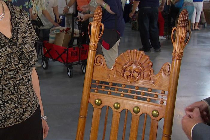 Appraisal: Carved Cherry Rocking Chair, ca. 1905, from Junk in the Trunk 6.