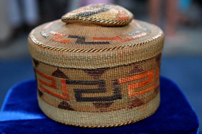 Appraisal: Tlingit Spruce Root Rattle-Top Basket, from Myrtle Beach Hour 3.