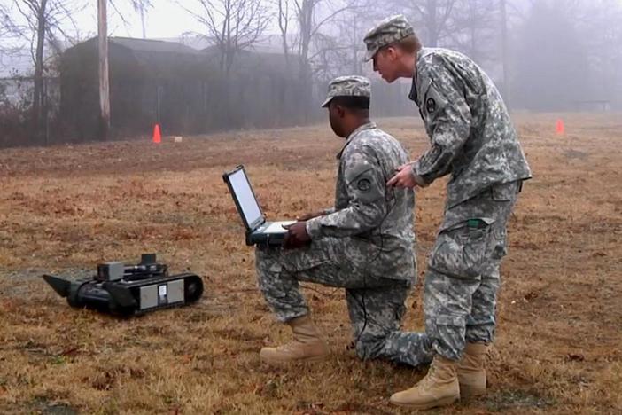 How military robots let the charge towards autonomous machines.