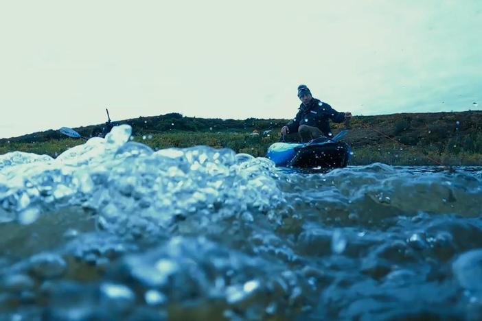 Scientists look for the source of large bubbles in an Arctic lake.