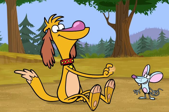 Nature Cat, Squeeks, Daisy and Hal are on the hunt to find Squeeks' missing rock.