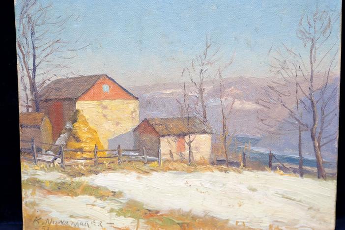 Appraisal: 1953 "Bill's Place" Oil by Kenneth Nunamaker, from Detroit Hour 3.