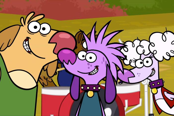 The gang's favorite band, Dog Gone, sings a song about flowers, fruits, and vegetables!