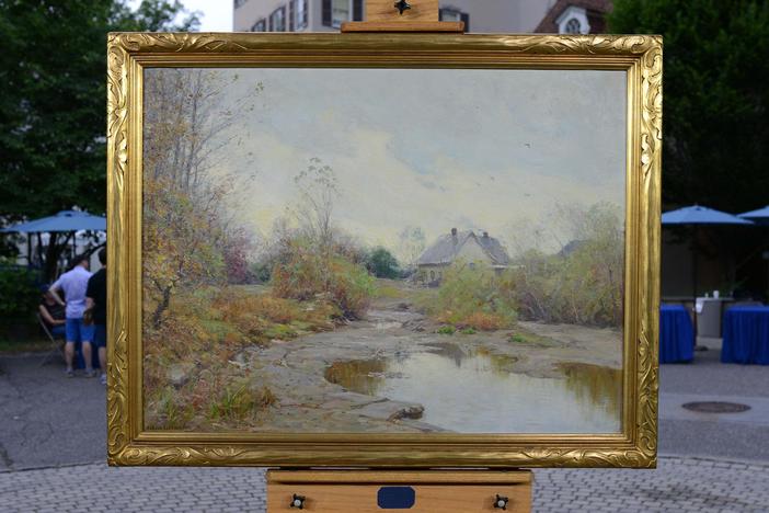 Appraisal: 1928 Alexis Fournier "After an October Rain" Oil & Letter
