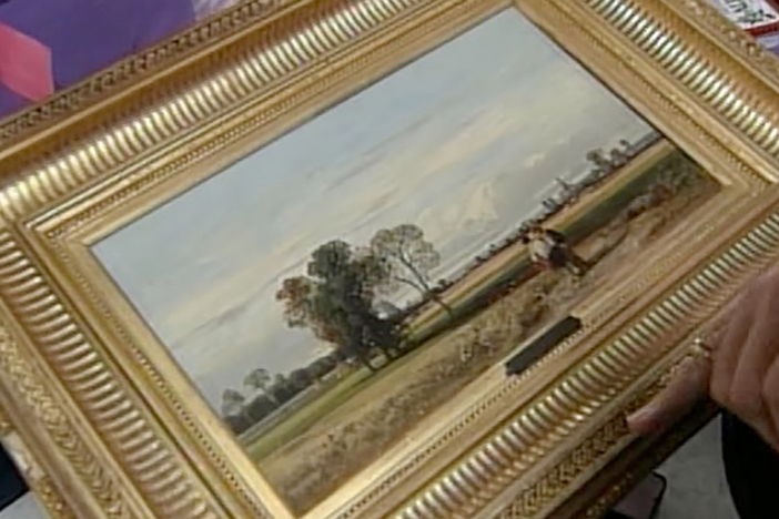 Appraisal: French Landscape Painting, ca. 1840, in Vintage Portland.
