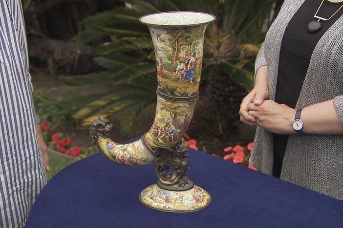 Appraisal: Austrian Enameled Drinking Horn, ca. 1885