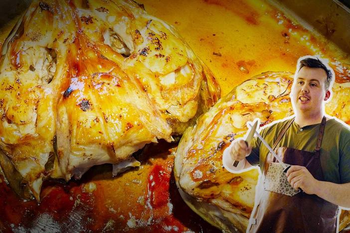 Icelandic Chef Gísli Matthías Auðunsson makes use of an entire cod, creating two seafood dishes.