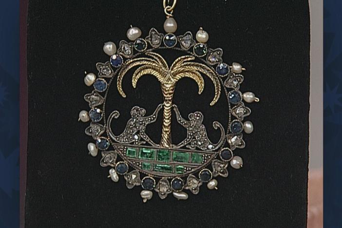 Appraisal: Monkey & Palm Tree Pendant, from Vintage Charleston.