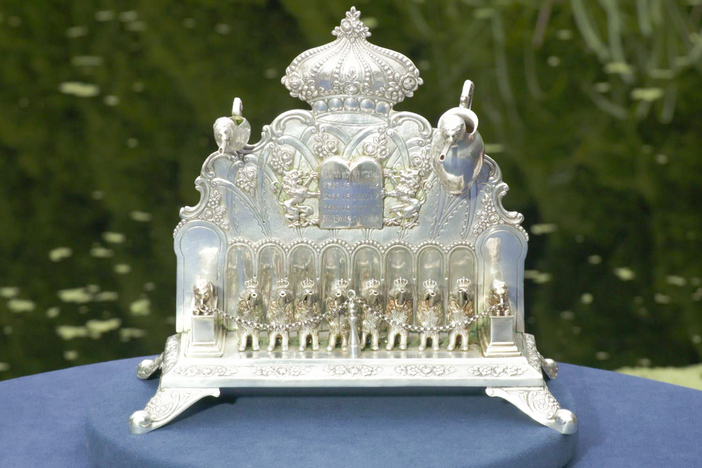 Appraisal: German Sterling Menorah, ca. 1890