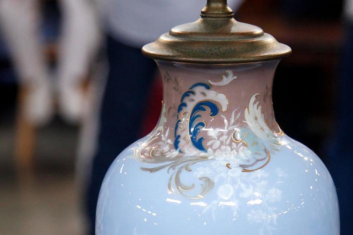 Limoges Pate-sur-Pate Lamp, ca. 1870