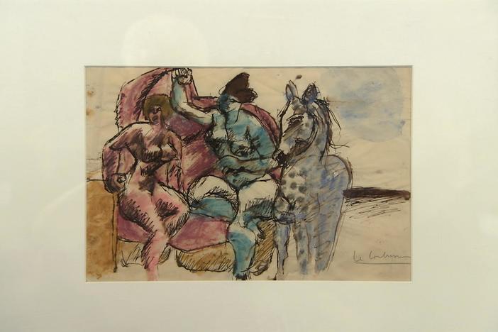 Appraisal: Le Corbusier Abstract Watercolor, ca. 1940, from Cleveland Hr 1.