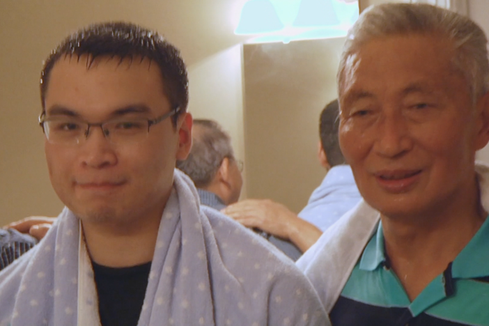 Filmmaker Hao Zhang films his first experience witnessing a new Chinese student’s baptism.