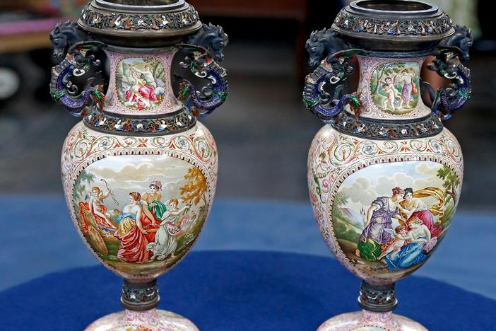 Appraisal: Viennese Enamel Vases, ca. 1880, from Knoxville Hour 2.