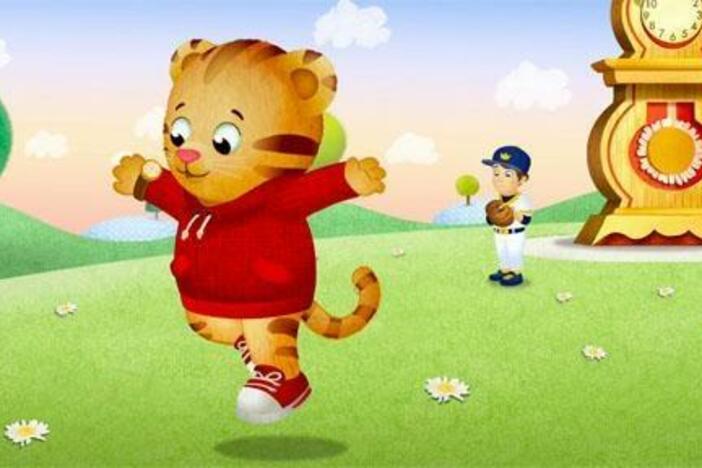 Daniel has been practicing his hopping and is proud to show his friends.