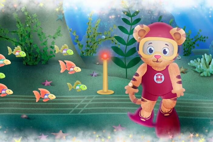 Daniel imagines he's in an underwater race with all kinds of sea creatures