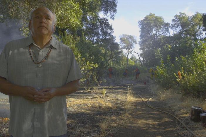 Valentin Lopez, of the Amah Mutsun, uses fire to save his peoples culture.