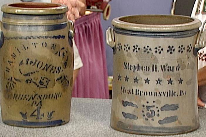 Appraisal: Pennsylvania Stoneware Crocks, from Vintage Columbus.