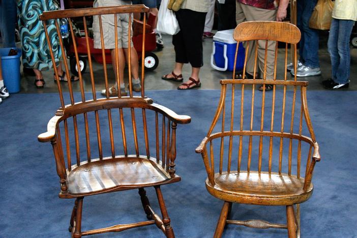 18th-Century Rhode Island Windsor Chair & 19th-Century Windsor Rocker, from Spokane Hr 1.