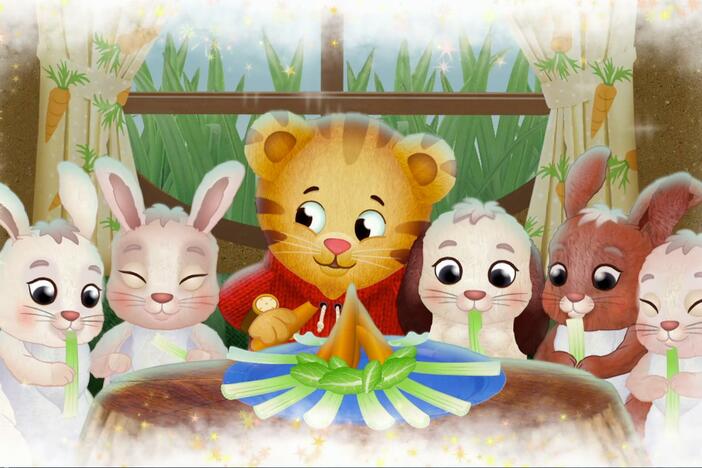 Daniel makes believe that he is visiting Snowball and his family