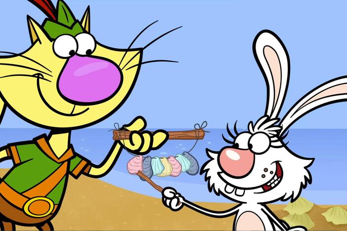 Nature Cat and his pals look for instruments in nature so they can compete in the contest.