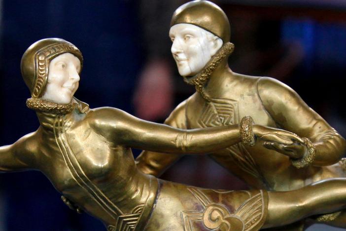 Appraisal: Art Deco Bronze & Ivory Sculpture, ca. 1930, from Billings Hour 1