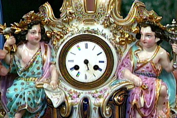 Appraisal: French Clock & Jardinière, ca. 1850, from Vintage Houston.