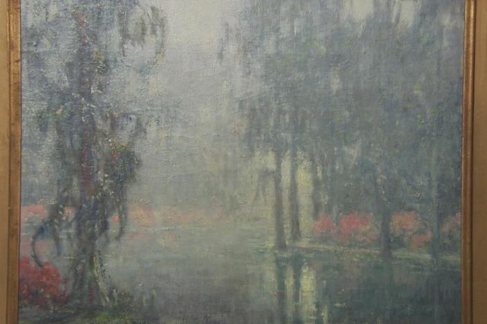Appraisal:1939 William P. Silva "Garden of Dreams" Oil Painting, from Santa Clara, Hour 1.