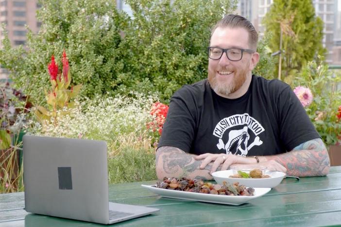 Former police officer Eddie McNamara shares his recipe for meatballs with Lidia.