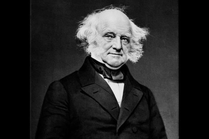 Former President Martin Van Buren fell from his horse-drawn carriage on the National Road.
