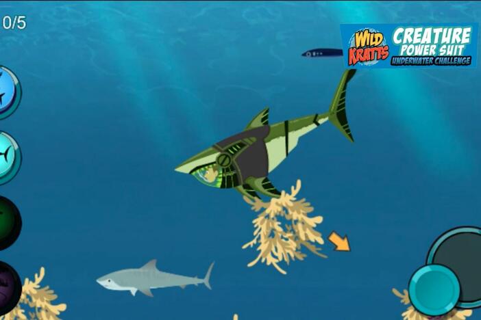Check out the Creature Power Suit Underwater Challenge Game on the PBS KIDS Games app!