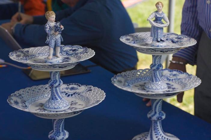 Appraisal: Meissen Blue Onion Dessert Stands, ca. 1885