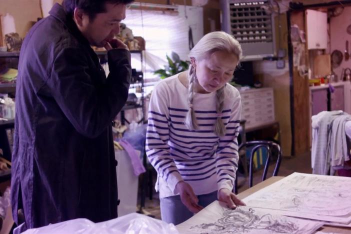 Shuhei agrees to show Norkio's art alongside Ushio's at the gallery. 