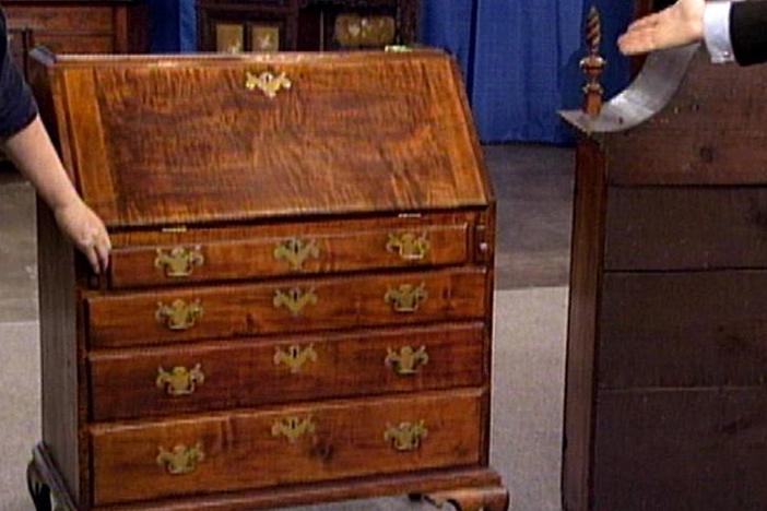 Appraisal: Mass. Queen Anne Desk, ca. 1750, from Vintage Milwaukee.