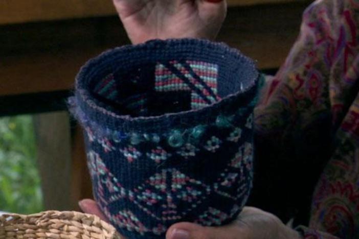 Native American basket weaver & fiber artist Pat Courtney Gold explains her basket designs