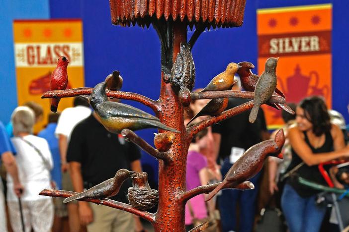 Appraisal: Folk Art Carved Bird Tree, ca. 1900, from Kansas City Hour 1.